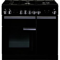 Rangemaster Professional+ 90cm 91630 Dual Fuel Range Cooker in Black with FSD Hob
